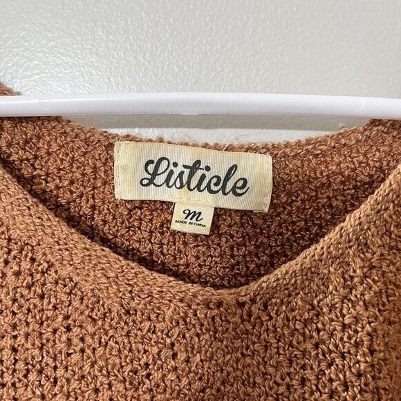 Listicle Womens Burnt Orange Wide Sweater Crew Neck Long Sleeve Size M EUC - Picture 10 of 12